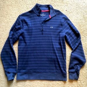 Mens XS vineyard vines quarter zip pull over blue